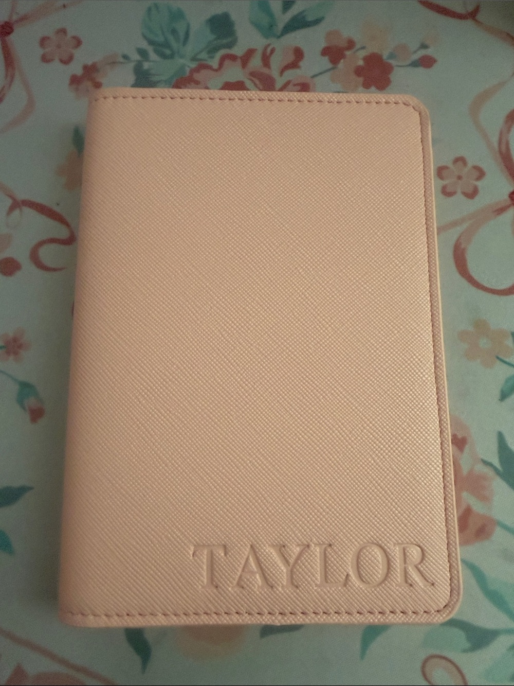 Pink Monogrammed Passport Cover Case Synthetic Leather TAYLOR NWOT